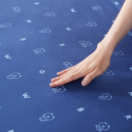 LINE FRIENDS｜純棉熊大印花床包-紳士藍