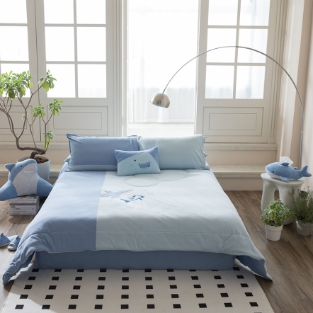 與鯊共游 四季被-浮水藍