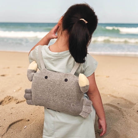 螃蟹背包萬用毯-雲朵藍