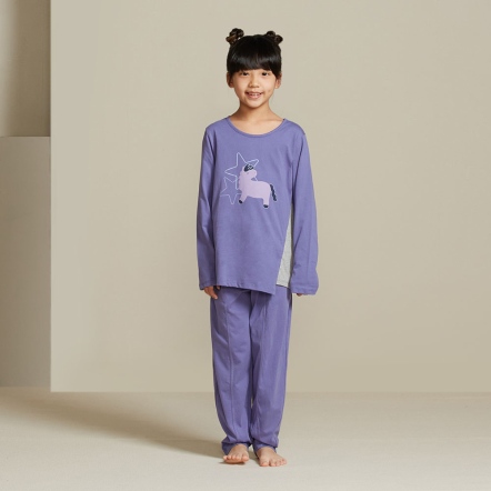 童裝 | 冰島馬網印長袖上衣-星光紫