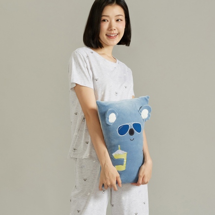 酷飲無尾熊方形抱枕（30x45公分）-勿忘草藍