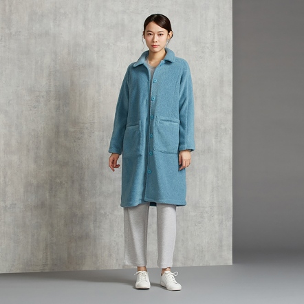 搖粒絨長外套-暮光綠