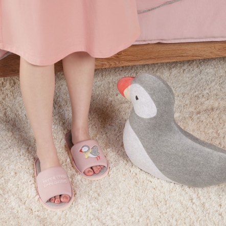 海鸚鵡開口室內拖鞋-微光粉(M/L)