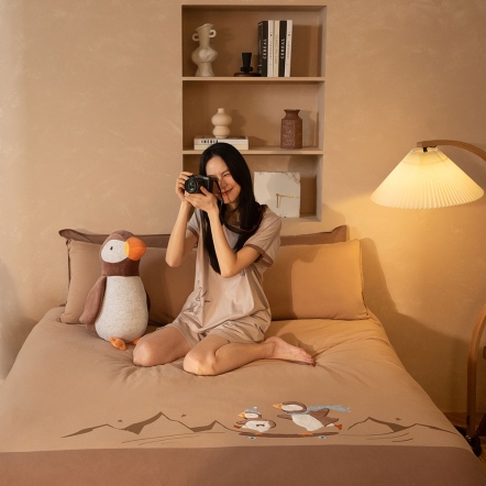 海鸚鵡 被套+枕套組-大地棕