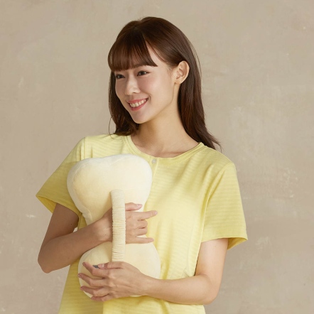 素面骨頭車用頸枕-晨曦黃