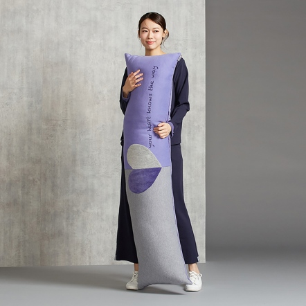 愛心拼接超長抱枕（40x150公分）-星光紫