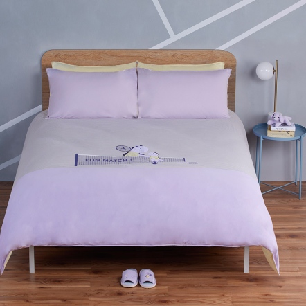 恐龍網球 被套+枕套組-薰衣草紫