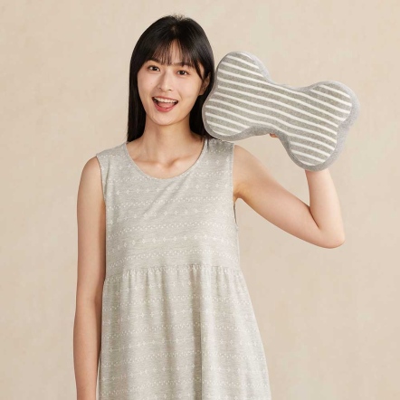 條紋車用骨頭頸枕-迷霧灰