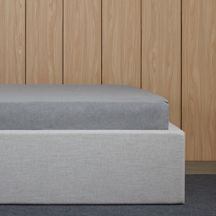 純棉素面床包-岩石灰