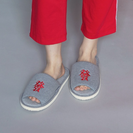 新年系列｜發財開口室內拖鞋-岩石灰(M/L)