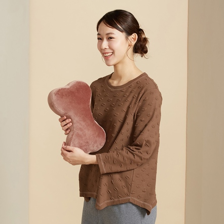 素面骨頭車用頸枕-可可棕