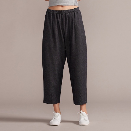 【鋅纖維】仿牛仔彈性長褲-黑