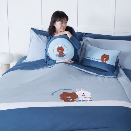 LINE FRIENDS｜好友旅行 四季被-運河藍