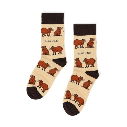 BARE KIND｜英國竹纖維襪-水豚(棕)