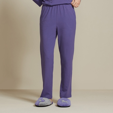 素面合身長褲-星光紫