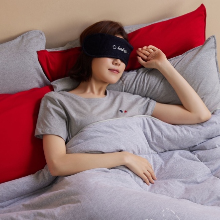 旅行眼罩_附束口收納袋-深丈青