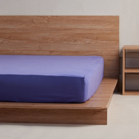 純棉素面床包-星光紫