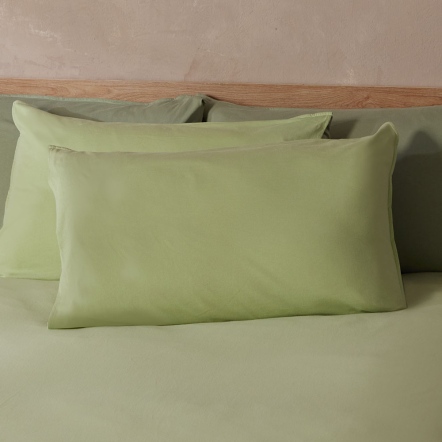 素面雙色信封式枕套1入-草原綠