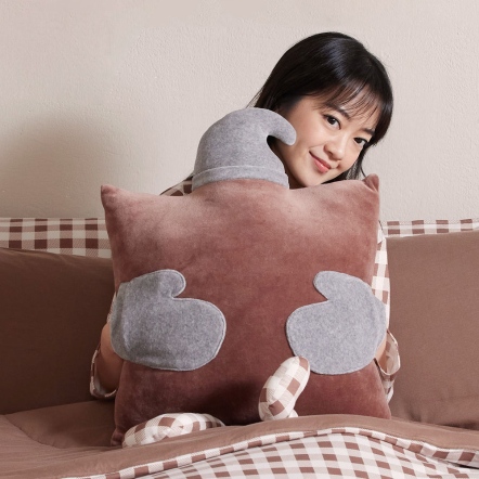 精靈方形抱枕-可可棕