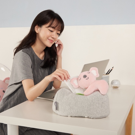 無尾熊面紙套-寧靜灰/天竺葵粉