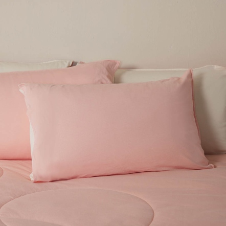 素面雙色信封式枕套1入-粉橘