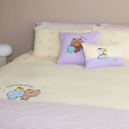 LINE FRIENDS｜好友地球 四季被-鵝絨黃